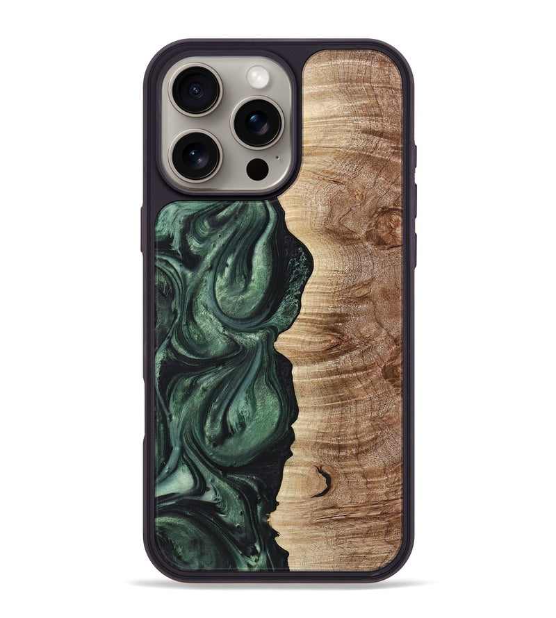 iPhone 16 Pro Max Wood Phone Case - Shirley (Green, 723447)