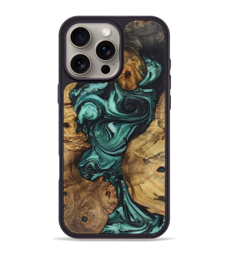 iPhone 16 Pro Max Wood Phone Case - Donnie (Green, 723448)