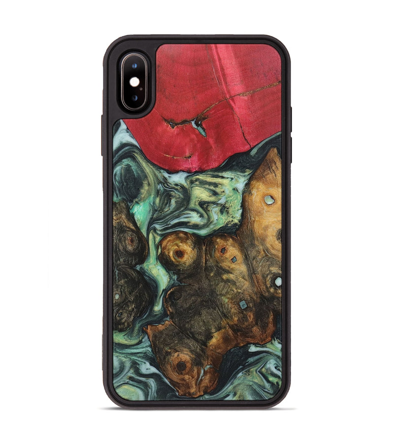 iPhone Xs Max Wood Phone Case - Alayna (Green, 723449)