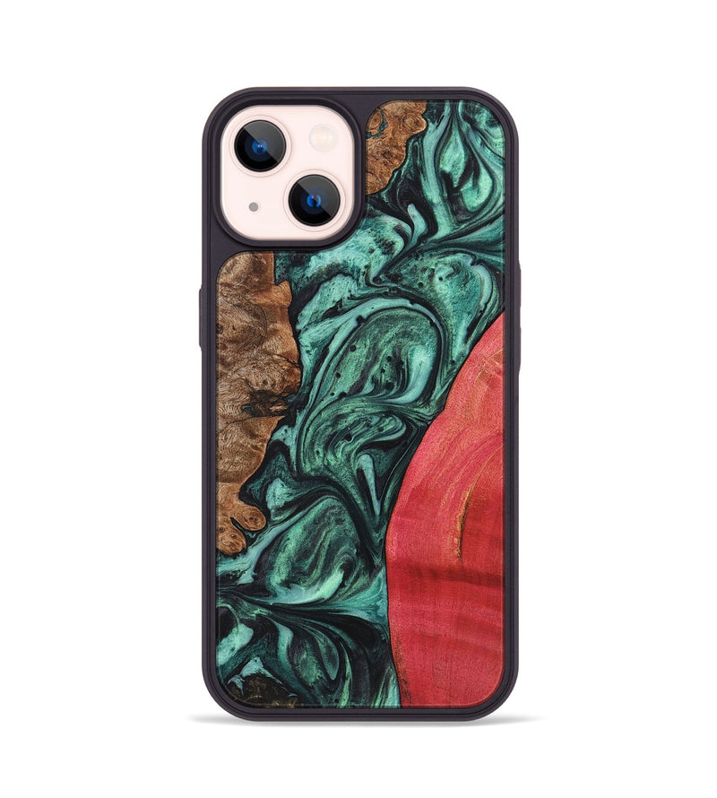 iPhone 14 Wood Phone Case - Luka (Green, 723450)