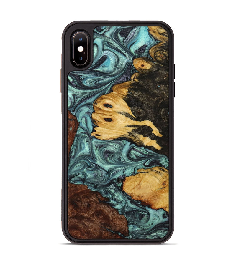 iPhone Xs Max Wood Phone Case - Alayah (Green, 723451)