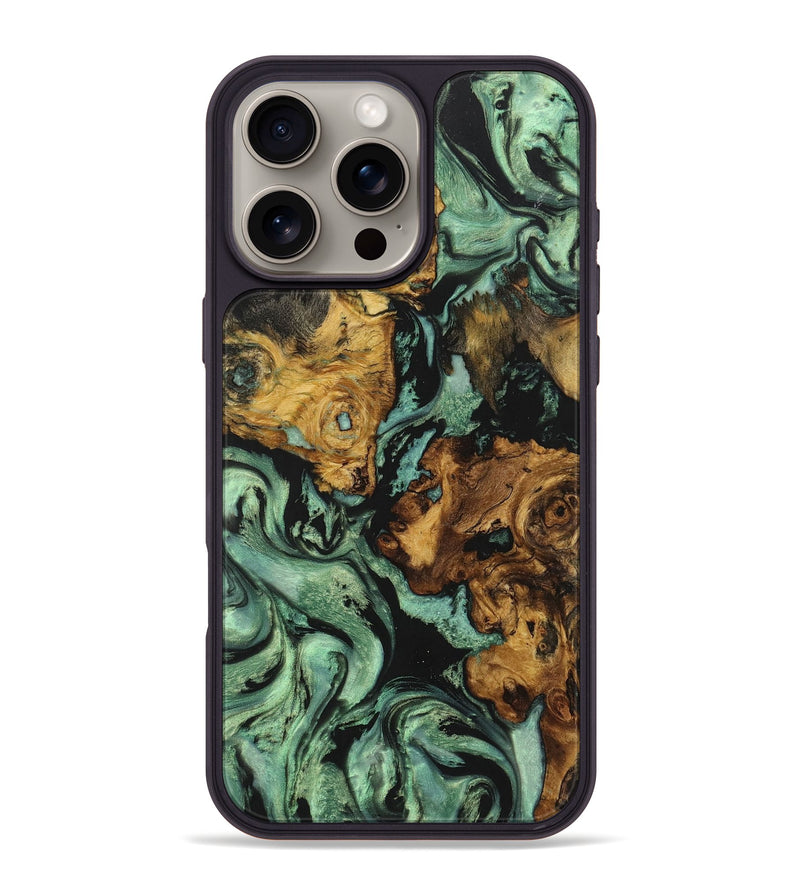 iPhone 16 Pro Max Wood Phone Case - Deanna (Green, 723452)