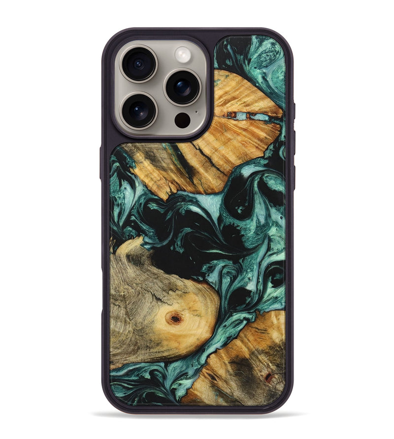 iPhone 16 Pro Max Wood Phone Case - Hudson (Green, 723453)