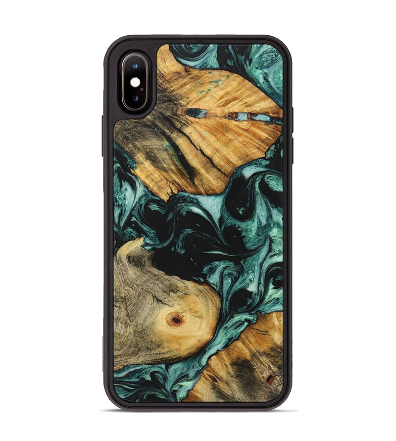 iPhone Xs Max Wood Phone Case - Hudson (Green, 723453)