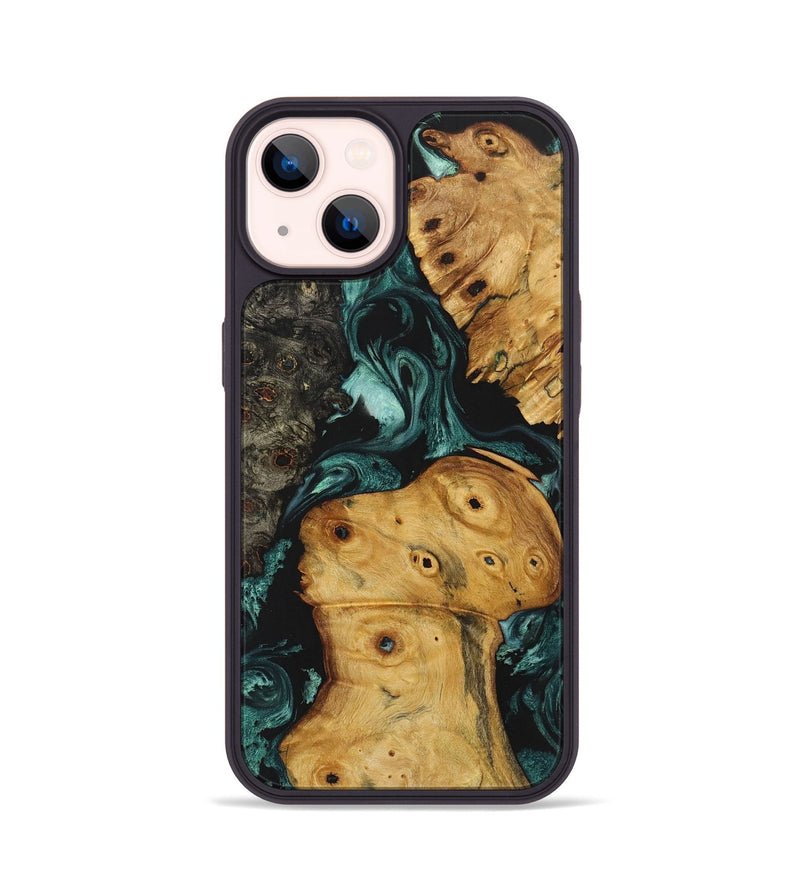 iPhone 14 Wood Phone Case - Cedric (Green, 723455)