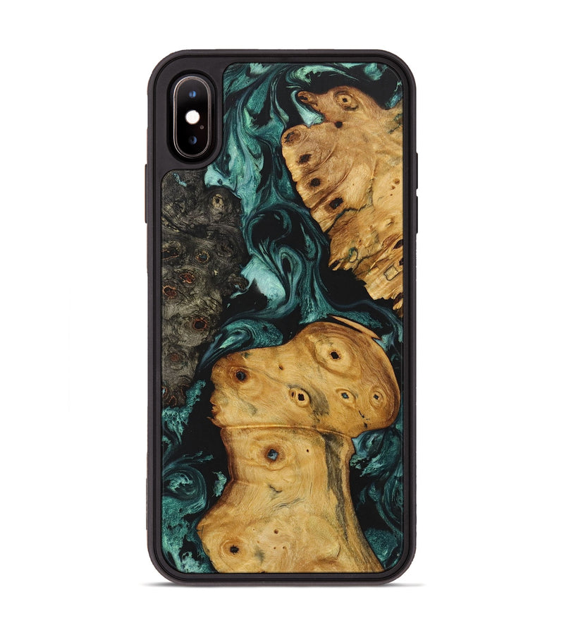 iPhone Xs Max Wood Phone Case - Cedric (Green, 723455)