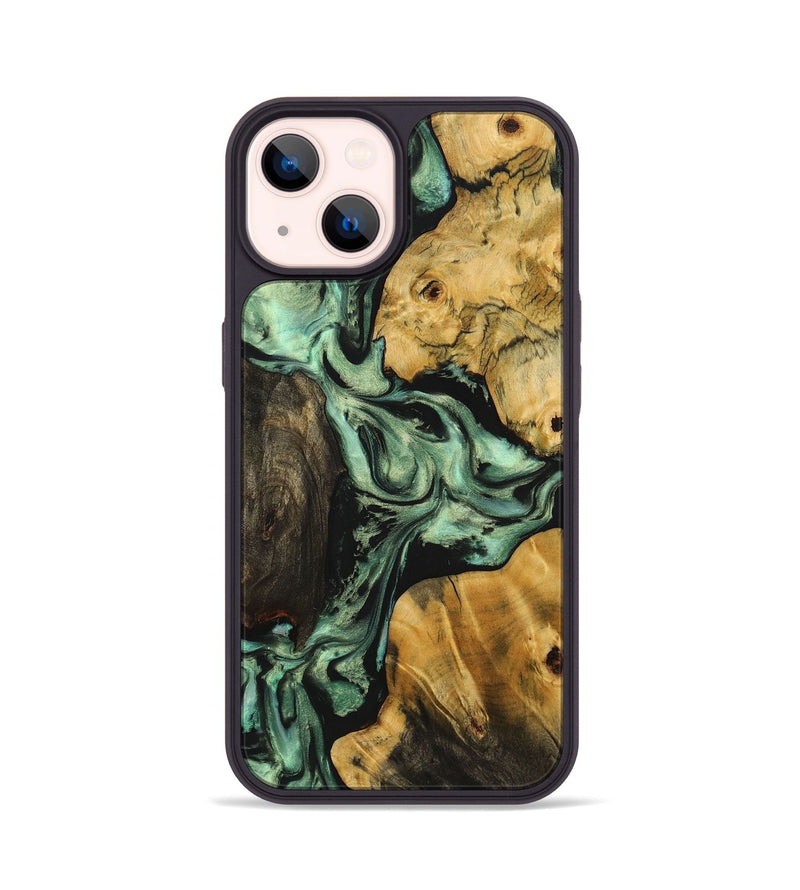 iPhone 14 Wood Phone Case - Kurt (Green, 723456)