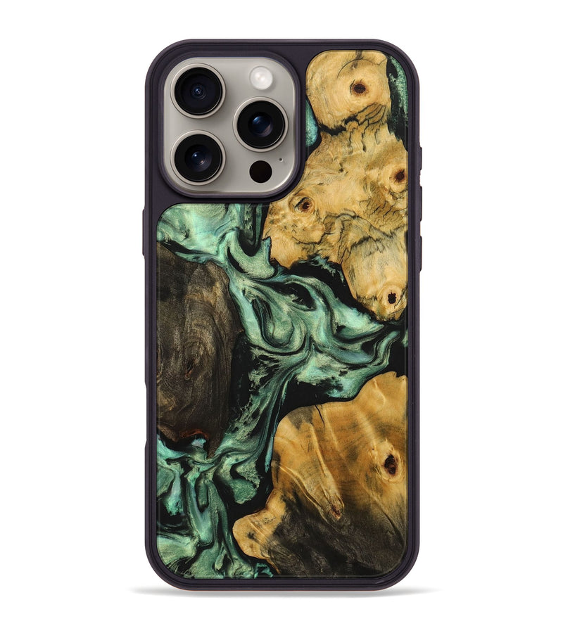 iPhone 16 Pro Max Wood Phone Case - Kurt (Green, 723456)