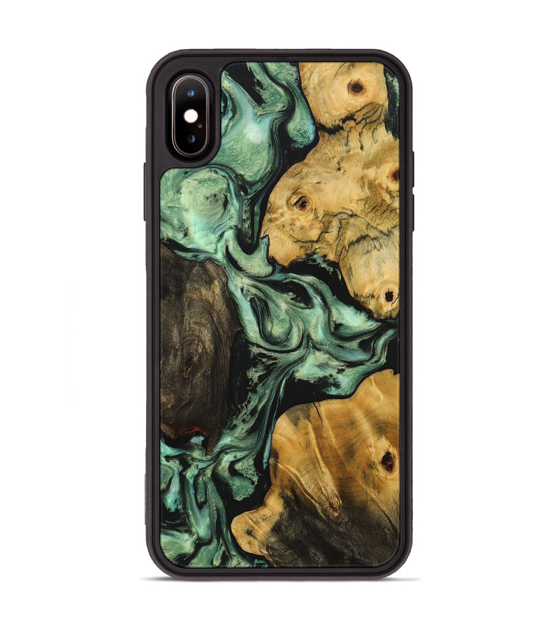 iPhone Xs Max Wood Phone Case - Kurt (Green, 723456)