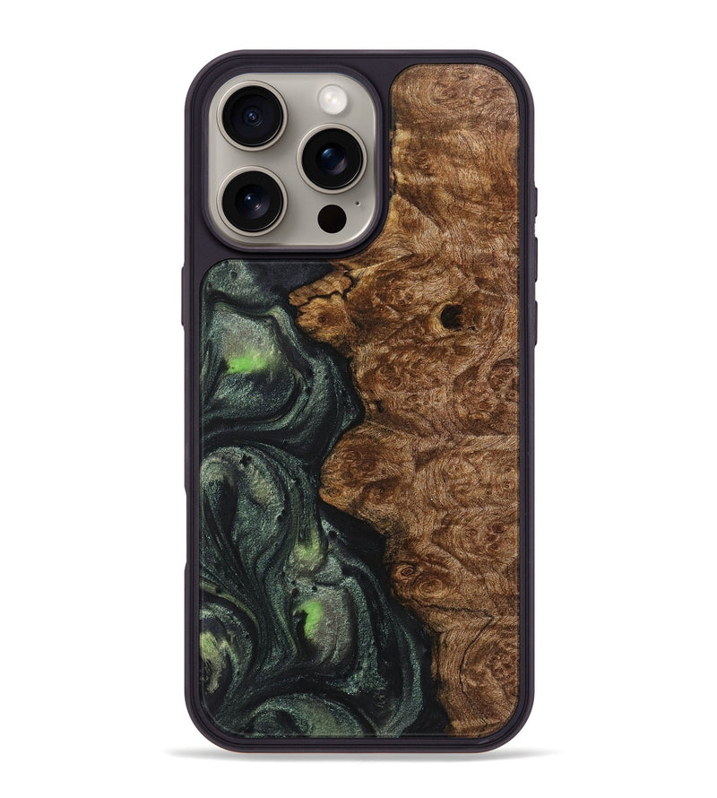 iPhone 16 Pro Max Wood Phone Case - Cameron (Green, 723459)