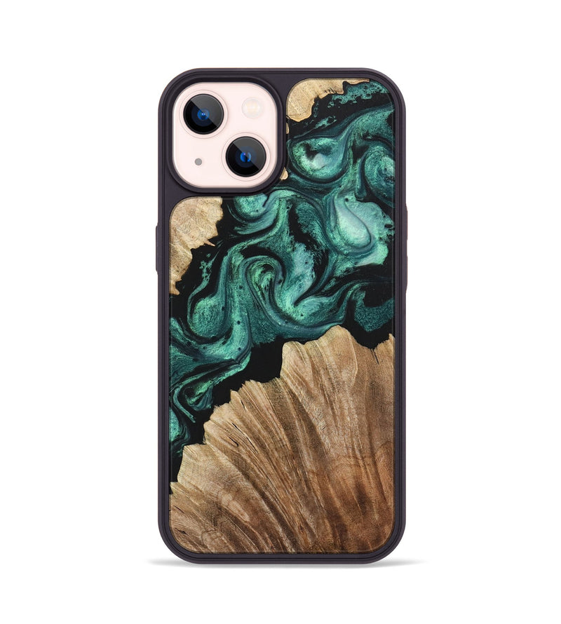 iPhone 14 Wood Phone Case - Jasper (Green, 723461)