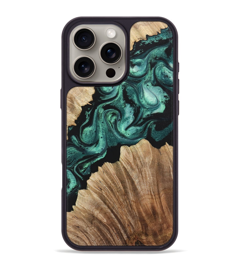 iPhone 16 Pro Max Wood Phone Case - Jasper (Green, 723461)