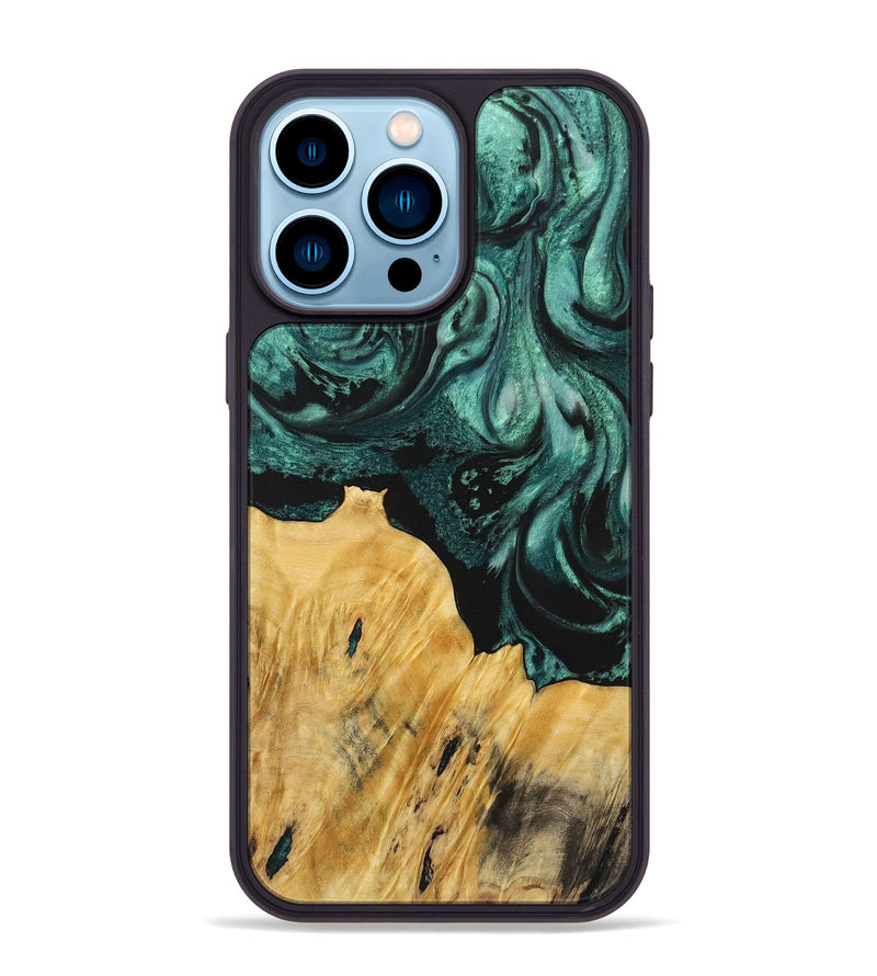 iPhone 14 Pro Max Wood Phone Case - Magnolia (Green, 723462)