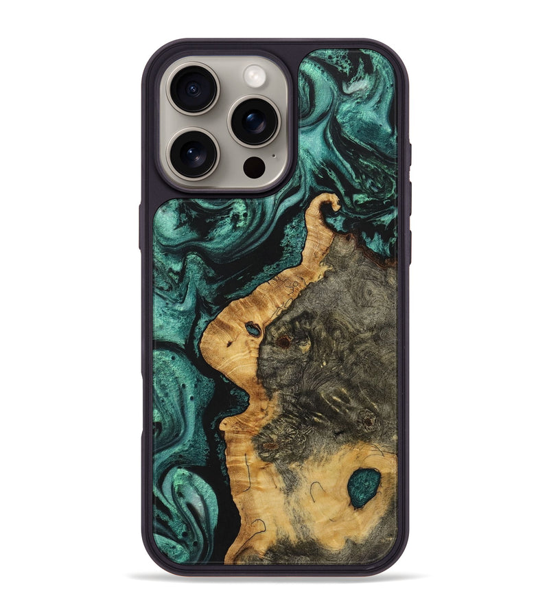 iPhone 16 Pro Max Wood Phone Case - Eden (Green, 723464)