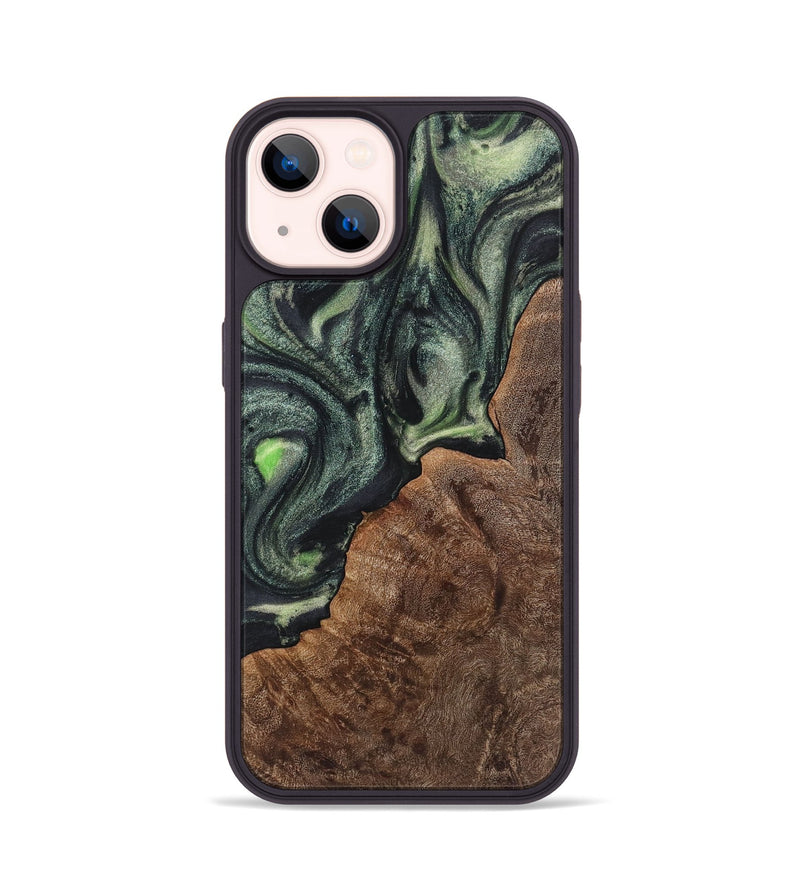 iPhone 14 Wood Phone Case - Mamie (Green, 723465)