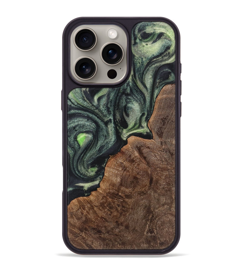 iPhone 16 Pro Max Wood Phone Case - Mamie (Green, 723465)