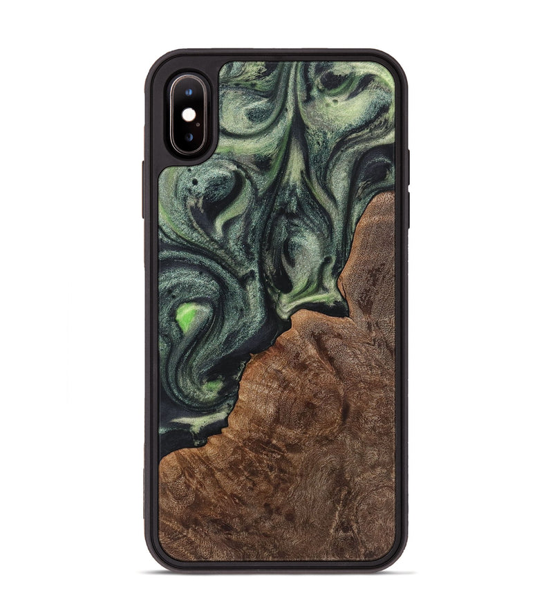 iPhone Xs Max Wood Phone Case - Mamie (Green, 723465)