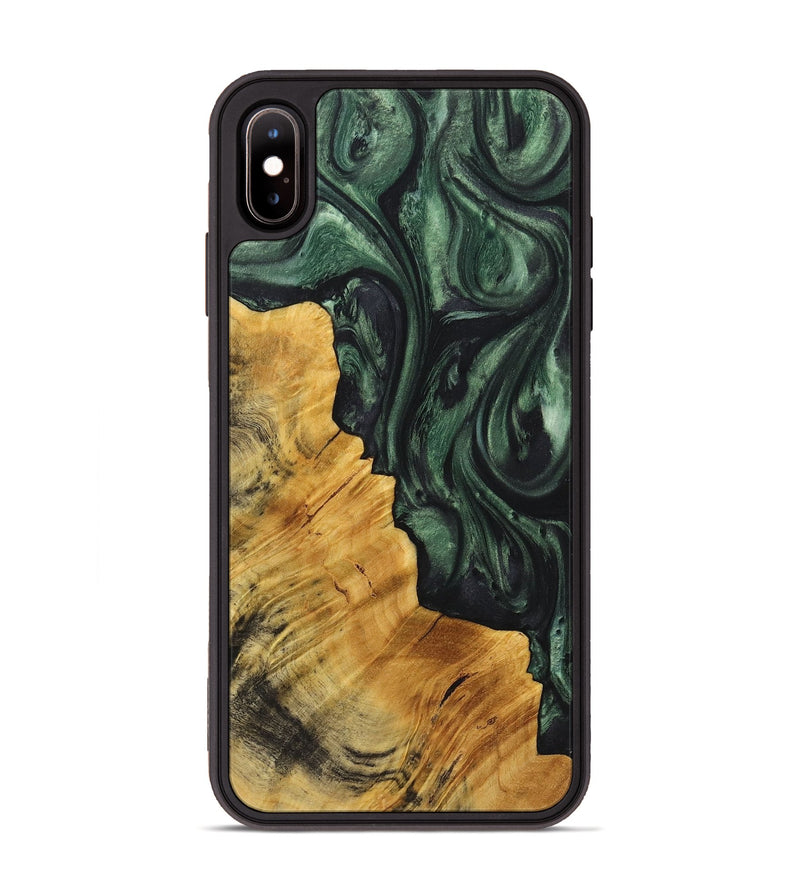 iPhone Xs Max Wood Phone Case - April (Green, 723466)