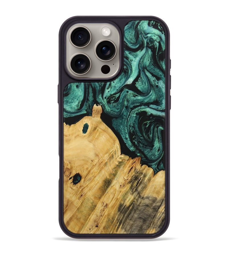 iPhone 16 Pro Max Wood Phone Case - Arturo (Green, 723467)