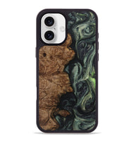 iPhone 16 Plus Wood Phone Case - Stacie (Green, 723468)