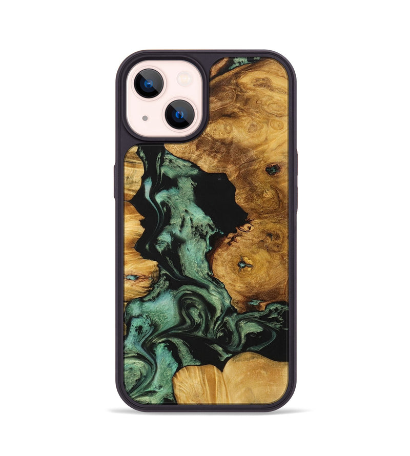 iPhone 14 Wood Phone Case - Randal (Green, 723469)