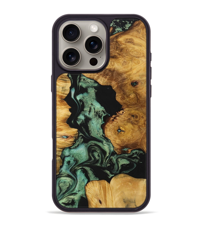 iPhone 16 Pro Max Wood Phone Case - Randal (Green, 723469)