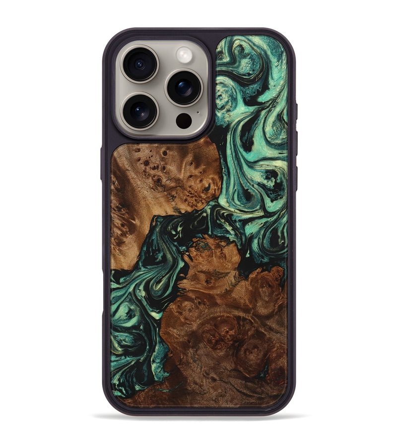 iPhone 16 Pro Max Wood Phone Case - Tamra (Green, 723478)