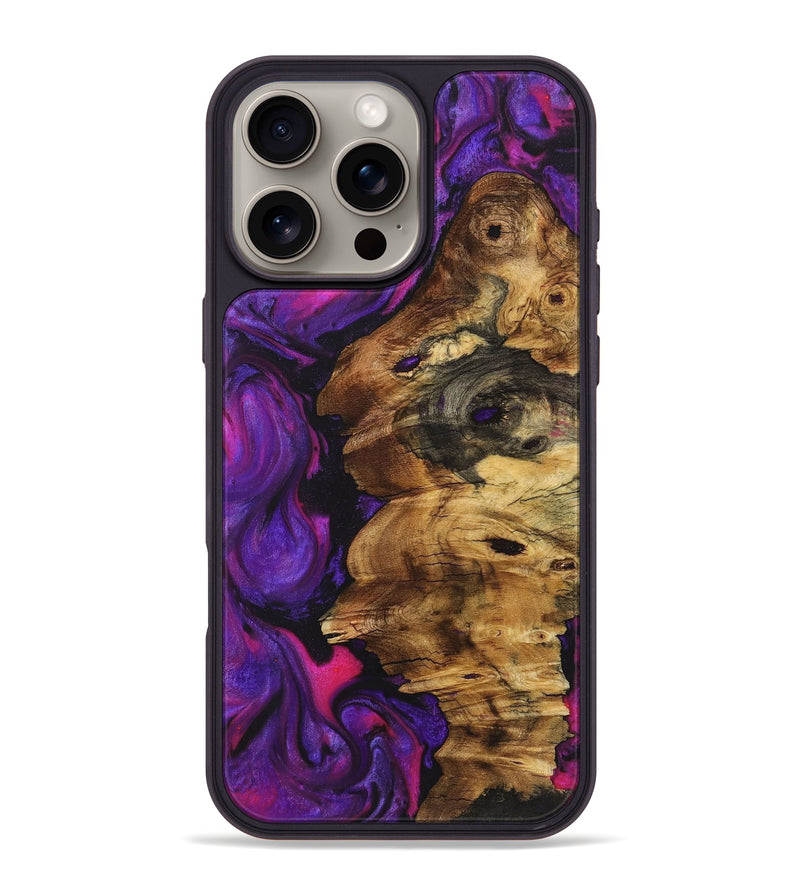 iPhone 16 Pro Max Wood Phone Case - Latasha (Purple, 723505)