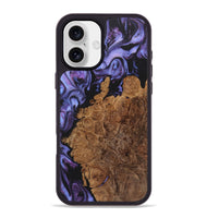 iPhone 16 Plus Wood Phone Case - James (Purple, 723509)