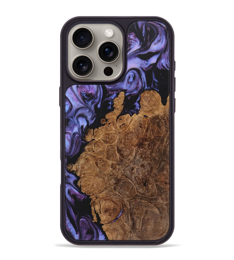 iPhone 16 Pro Max Wood Phone Case - James (Purple, 723509)