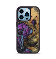 iPhone 14 Pro Wood Phone Case - Ariel (Purple, 723516)