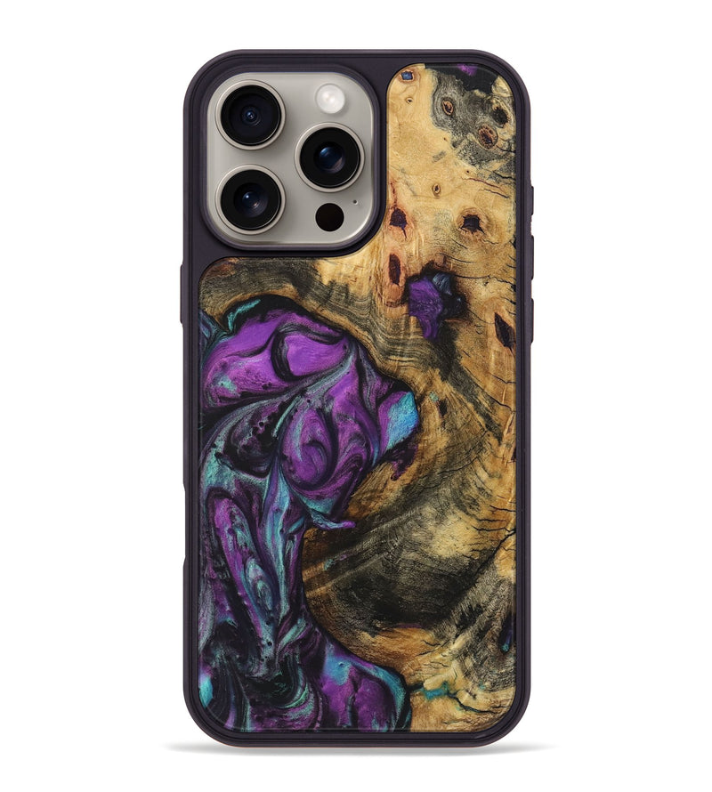 iPhone 16 Pro Max Wood Phone Case - Ariel (Purple, 723516)