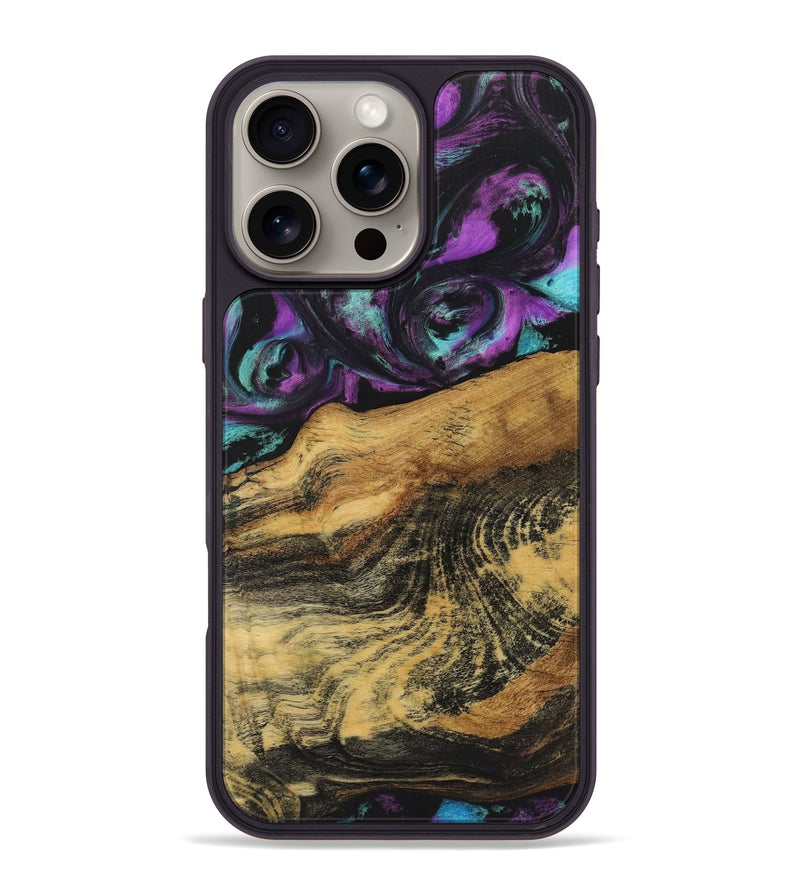 iPhone 16 Pro Max Wood Phone Case - Mitchell (Purple, 723518)