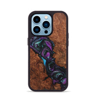 iPhone 14 Pro Wood Phone Case - Lorrie (Purple, 723519)