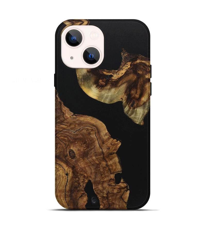 iPhone 13 Wood Live Edge Phone Case - Kaylin (Pure Black, 723600)