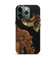 iPhone 13 Pro Wood Live Edge Phone Case - Kaylin (Pure Black, 723600)