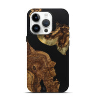 iPhone 15 Pro Wood Live Edge Phone Case - Kaylin (Pure Black, 723600)