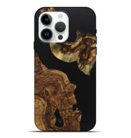 iPhone 15 Pro Max Wood Live Edge Phone Case - Kaylin (Pure Black, 723600)