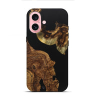 iPhone 16 Wood Live Edge Phone Case - Kaylin (Pure Black, 723600)