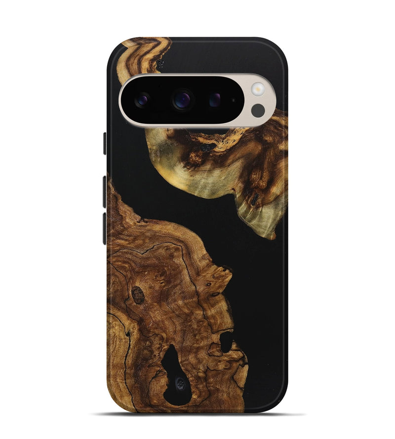 Pixel 9 Wood Live Edge Phone Case - Kaylin (Pure Black, 723600)