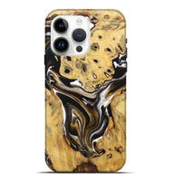 iPhone 15 Pro Max Wood Live Edge Phone Case - Sonya (Black & White, 723603)