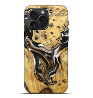 iPhone 16 Pro Max Wood Live Edge Phone Case - Sonya (Black & White, 723603)