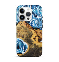 iPhone 15 Pro Wood Live Edge Phone Case - Annabelle (Blue, 723608)