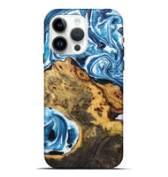 iPhone 15 Pro Max Wood Live Edge Phone Case - Annabelle (Blue, 723608)