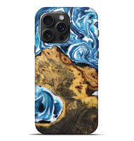 iPhone 16 Pro Max Wood Live Edge Phone Case - Annabelle (Blue, 723608)