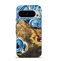 Pixel 9 Pro Wood Live Edge Phone Case - Annabelle (Blue, 723608)