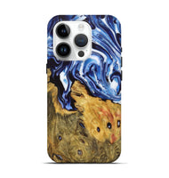 iPhone 15 Pro Wood Live Edge Phone Case - Isaac (Blue, 723610)