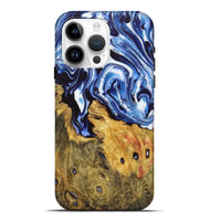 iPhone 15 Pro Max Wood Live Edge Phone Case - Isaac (Blue, 723610)