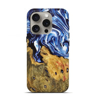 iPhone 16 Pro Wood Live Edge Phone Case - Isaac (Blue, 723610)