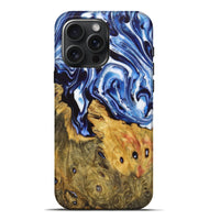 iPhone 16 Pro Max Wood Live Edge Phone Case - Isaac (Blue, 723610)